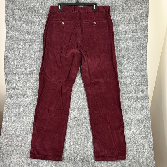 Samuel Windsor Pants Mens 36 Red Corduroy 33 Inseam Chino Trouser Business - Picture 2 of 11